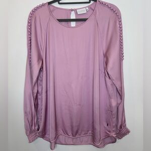 Coster Copenhagen lilac satin Blouse with Raglan and smock cuffs size